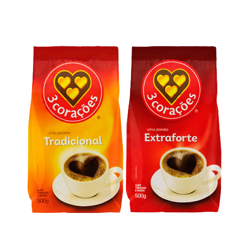 Café 3 Corações 500gr Tradicional E Extra Forte