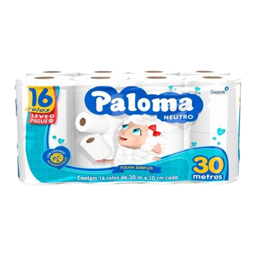 Papel Higiênico Paloma Neutro 30mts 16r