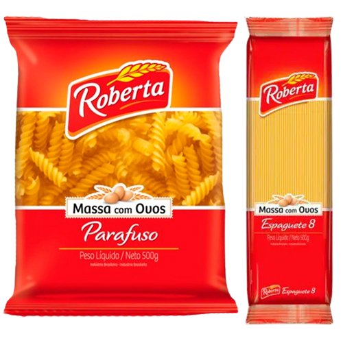 Macarrão Roberta C/Ovos 500gr Espaguete E Parafuso